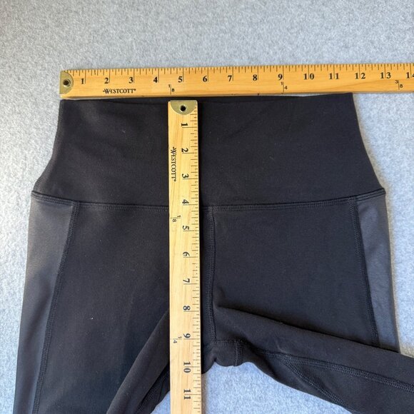 ALO Yoga Womens‎ Black Gray Leggings Sheer Mesh Panel Workout Gym Size Small - Picture 10 of 14